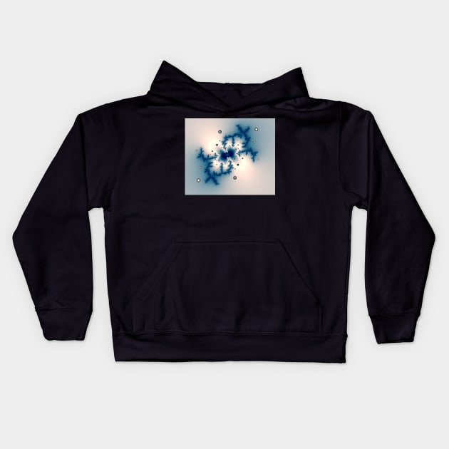 Icy Blue Bubbles Fractal Kids Hoodie by erichristy